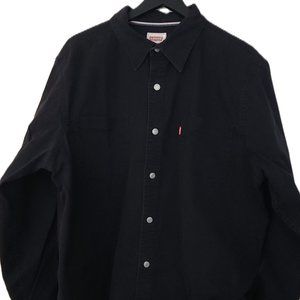 Vintage Black Denim 100% Levi's Button Up Shirt XL